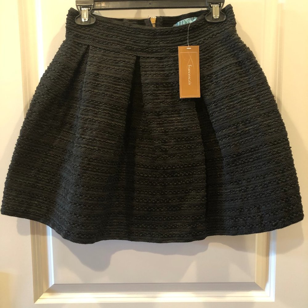 NWT! Francesca's High-Waisted Black A-Line Skirt